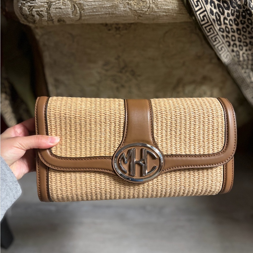 Michael Kors Collection Tan and Brown Clutch